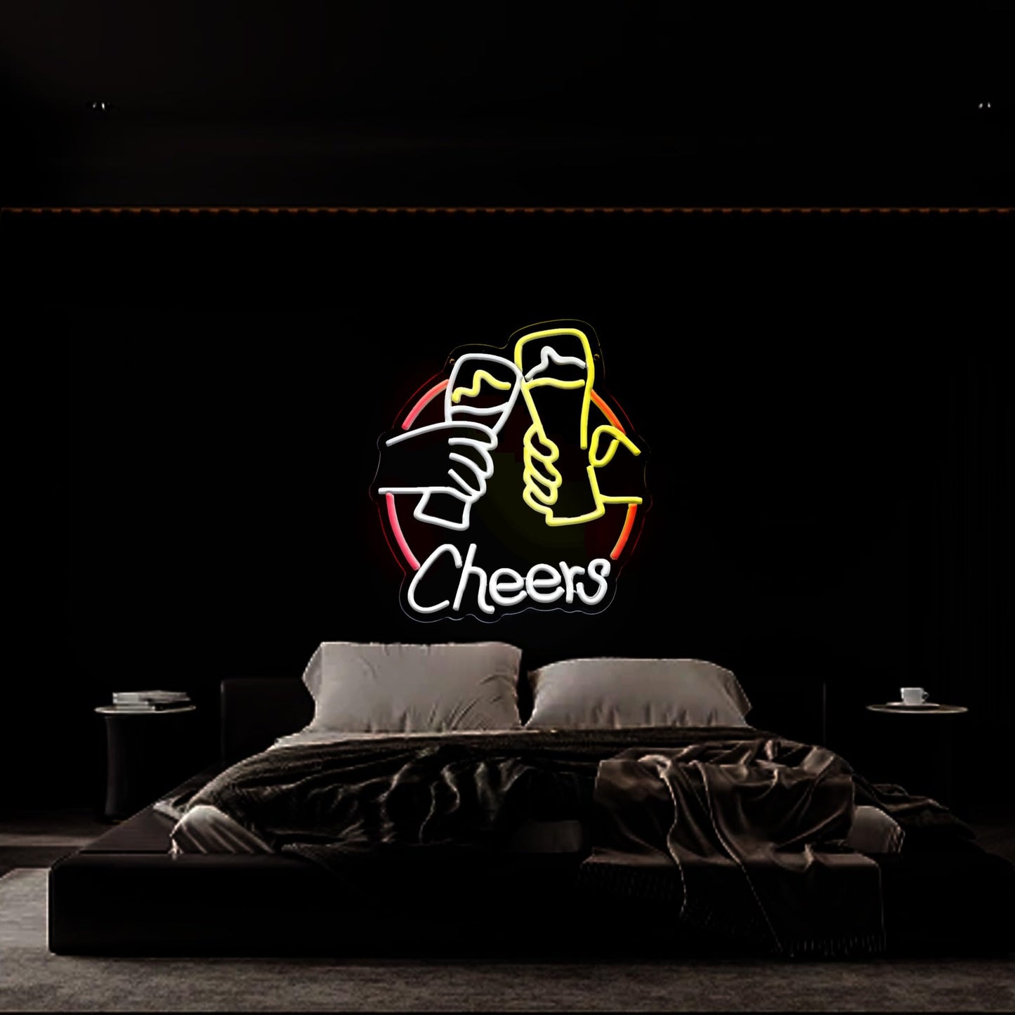 Cheers Neon Sign LED Beer Drinking Bar Neon Wall Sign