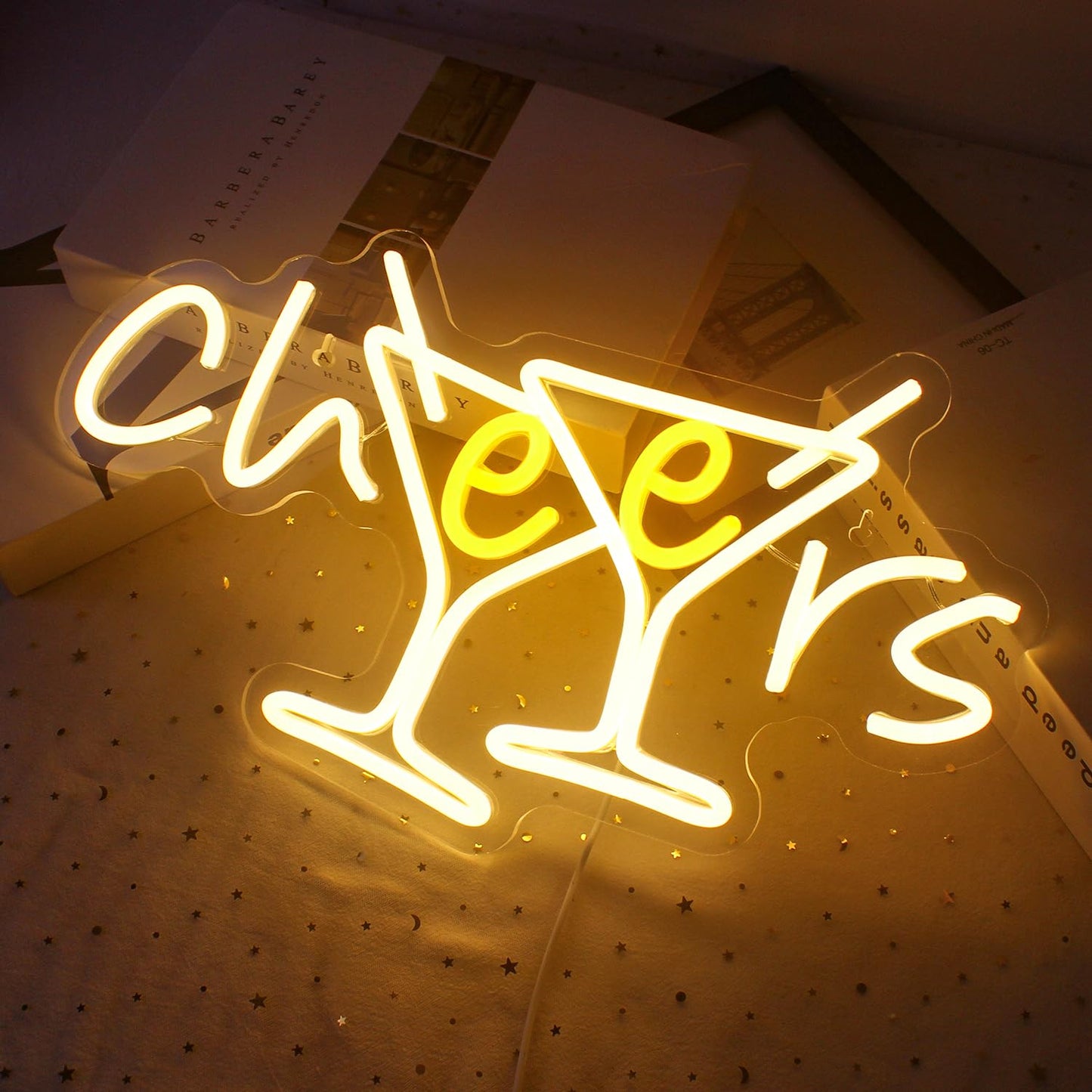 Cheers Neon Sign - Cocktail Bar Drinking Beer Led Sign