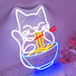 Cat Ramen Neon Sign Light Japanese Noodle Bar Ramen Restaurant Neon Sign Wall Decor