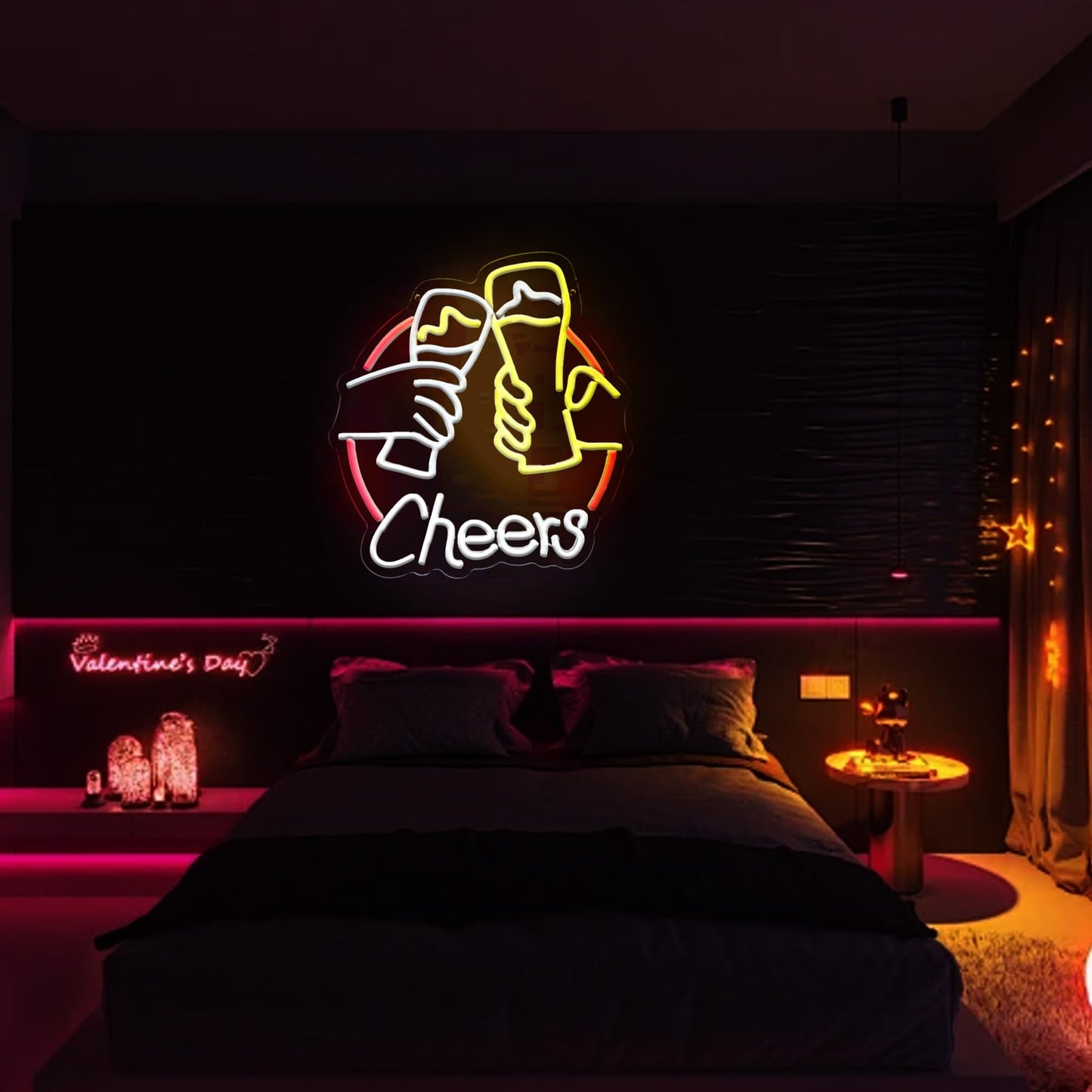 Cheers Neon Sign LED Beer Drinking Bar Neon Wall Sign