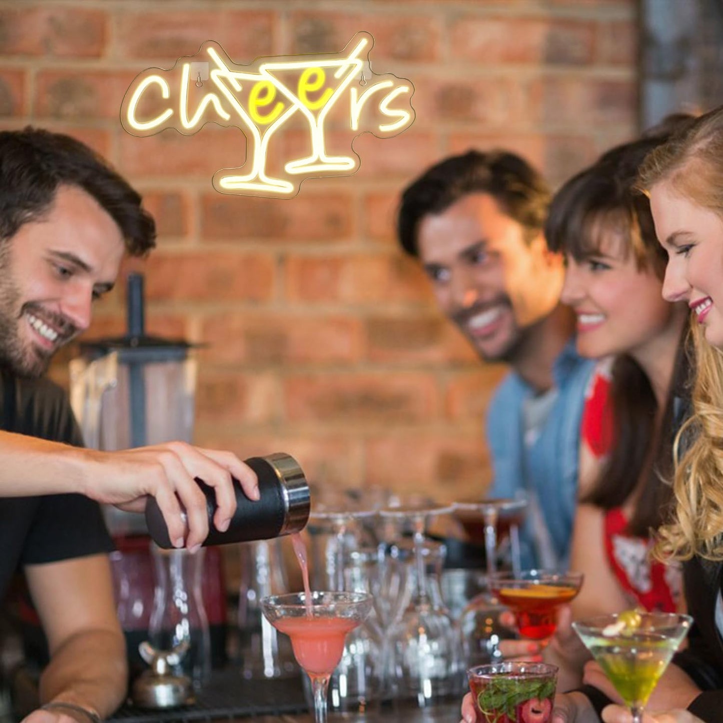 Cheers Neon Sign - Cocktail Bar Drinking Beer Led Sign