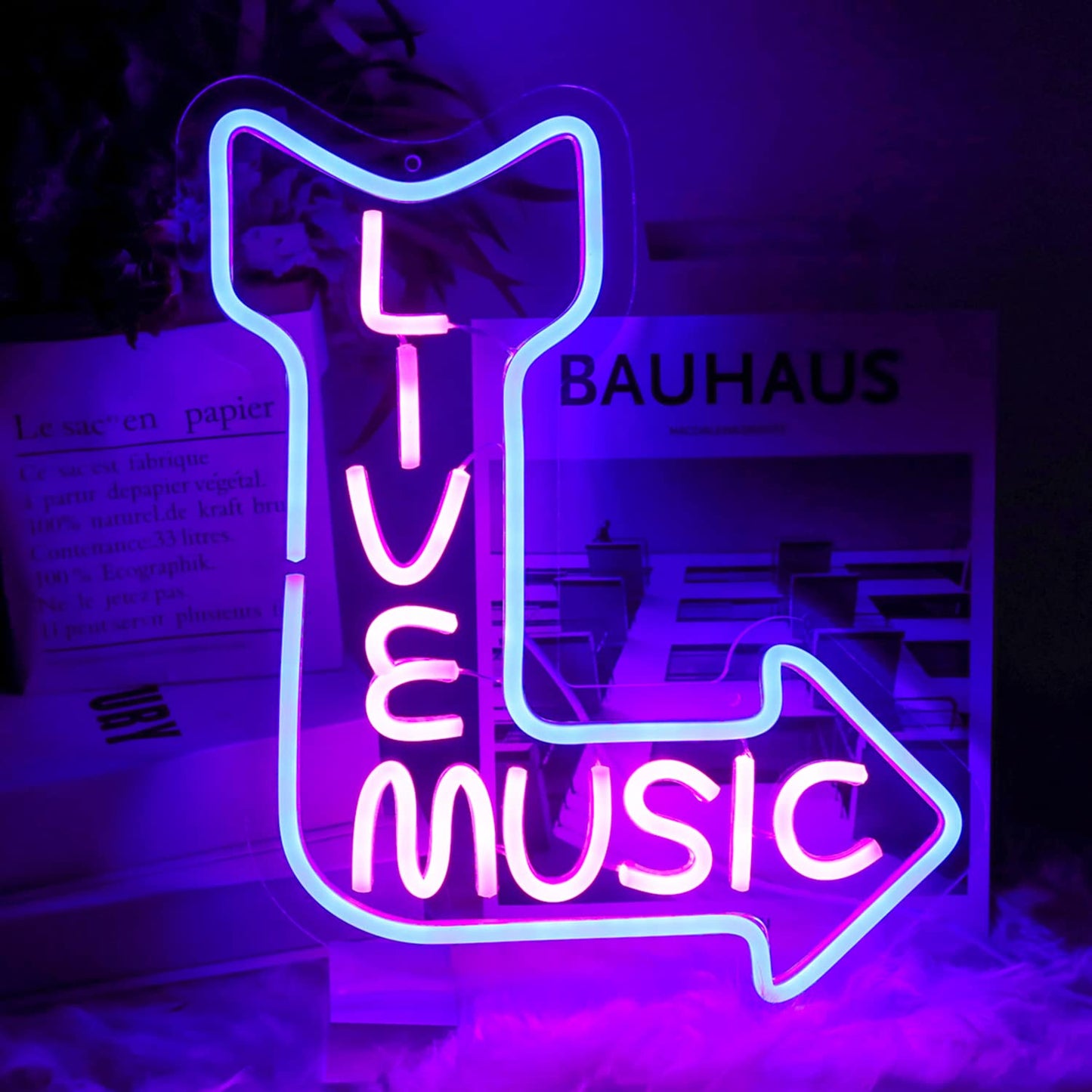 Live Music Arrow Neon Sign Music Lover Decor