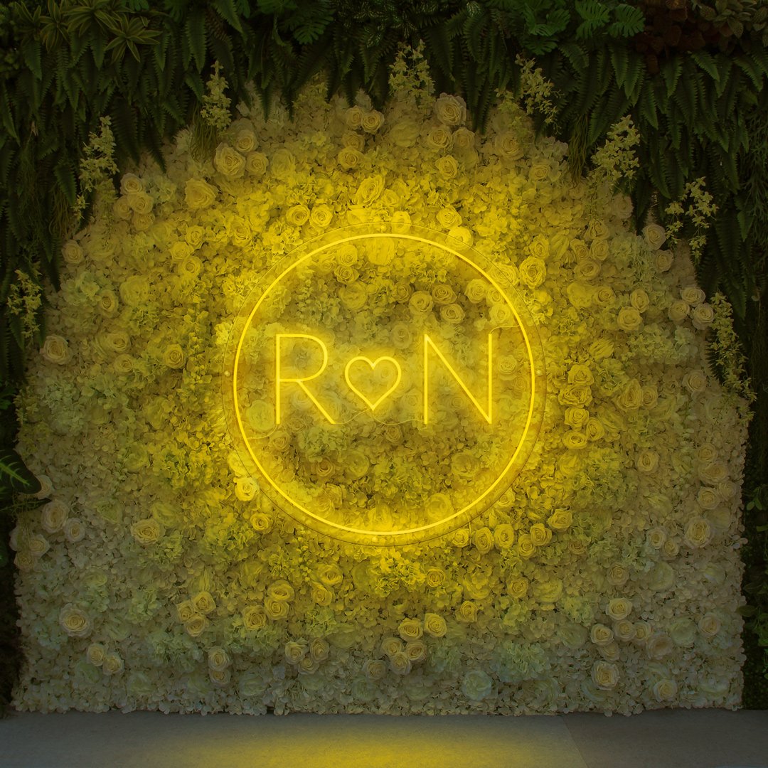 Custom Initials In Circle Neon Sign