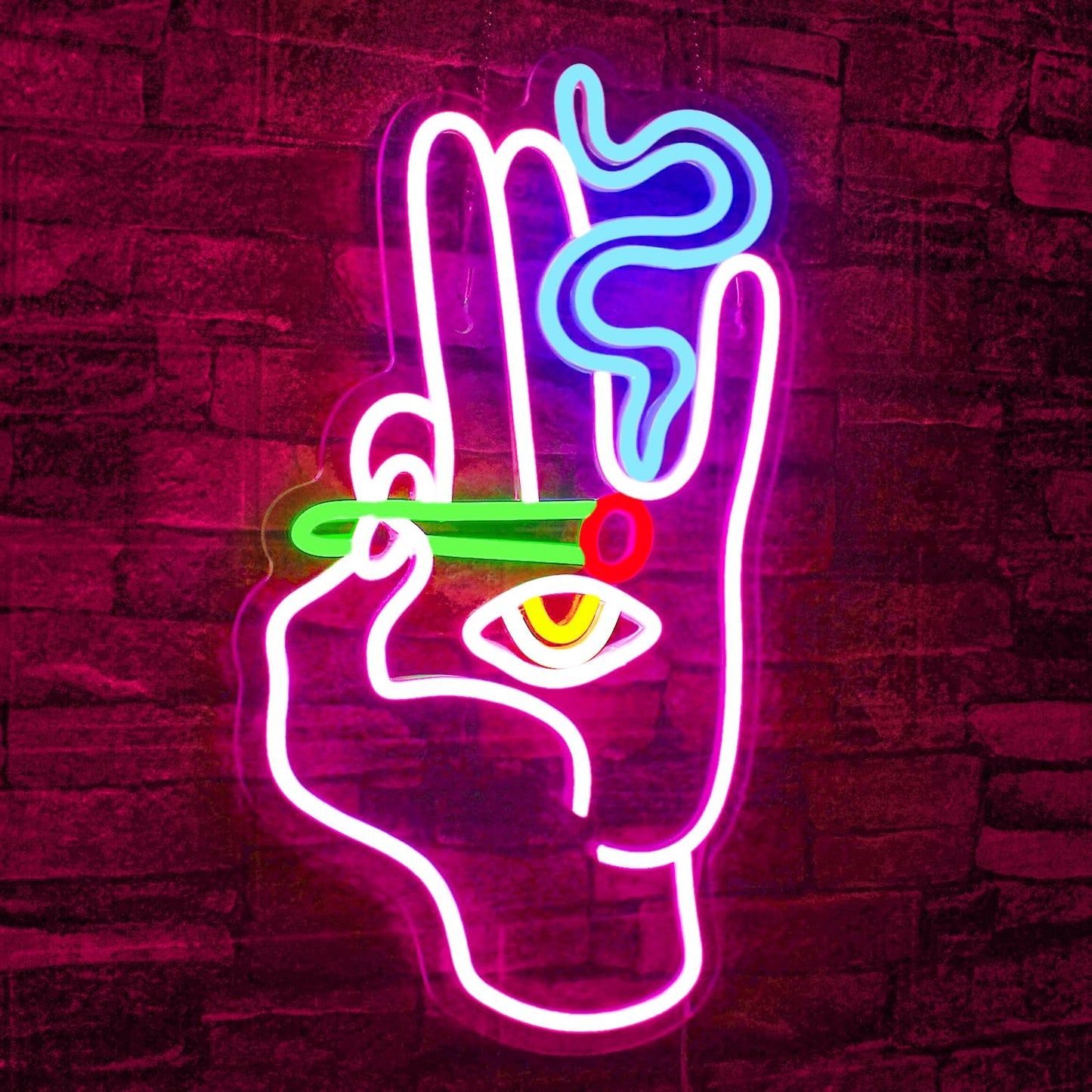 Evil Eye Hamsa Neon Sign Weed Neon Sign