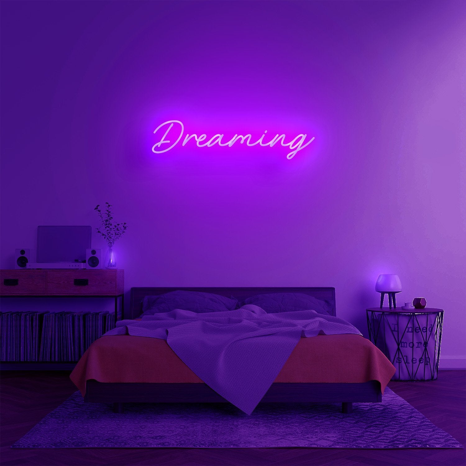 Neon light room decor/Purple vibes/neon purple bedroom decor for