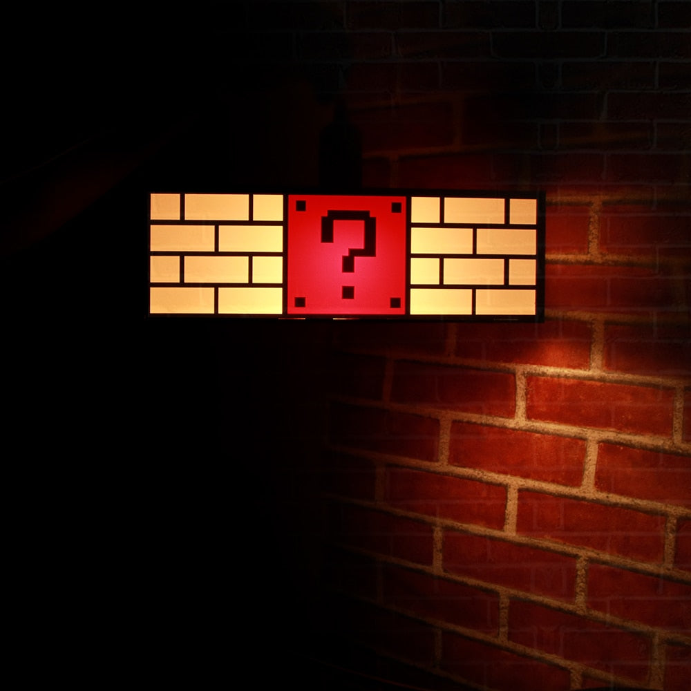 Colorful Video Game Question Mark Block Hanging Lamp