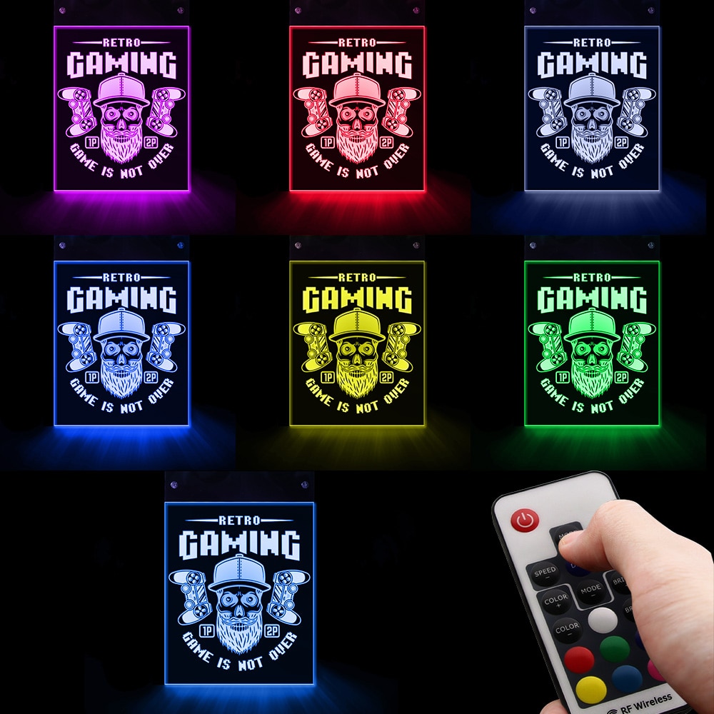 Classic Retro Gaming LED Wall Lighting Sign