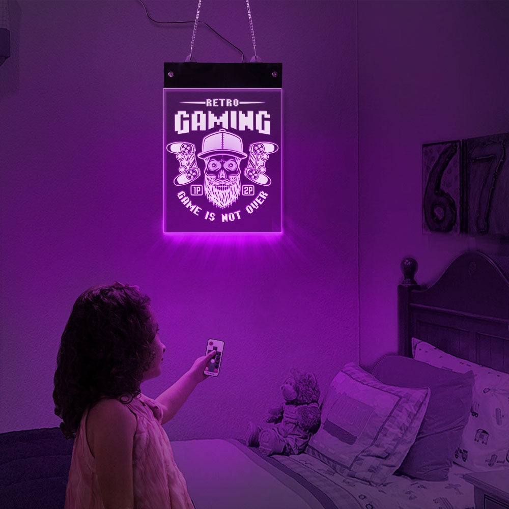 Classic Retro Gaming LED Wall Lighting Sign