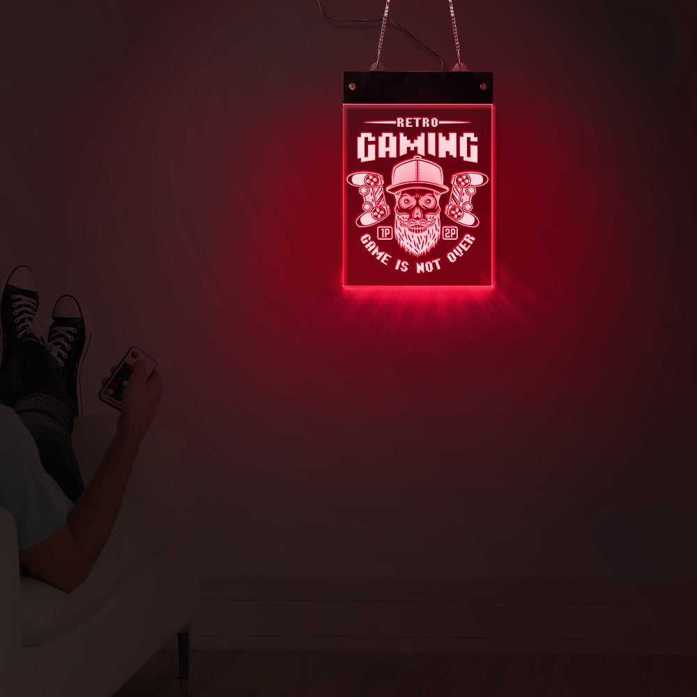 Classic Retro Gaming LED Wall Lighting Sign